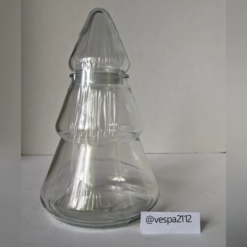 Target Bullseye Playground Christmas Tree Clear Fillable Glass Jar Canister